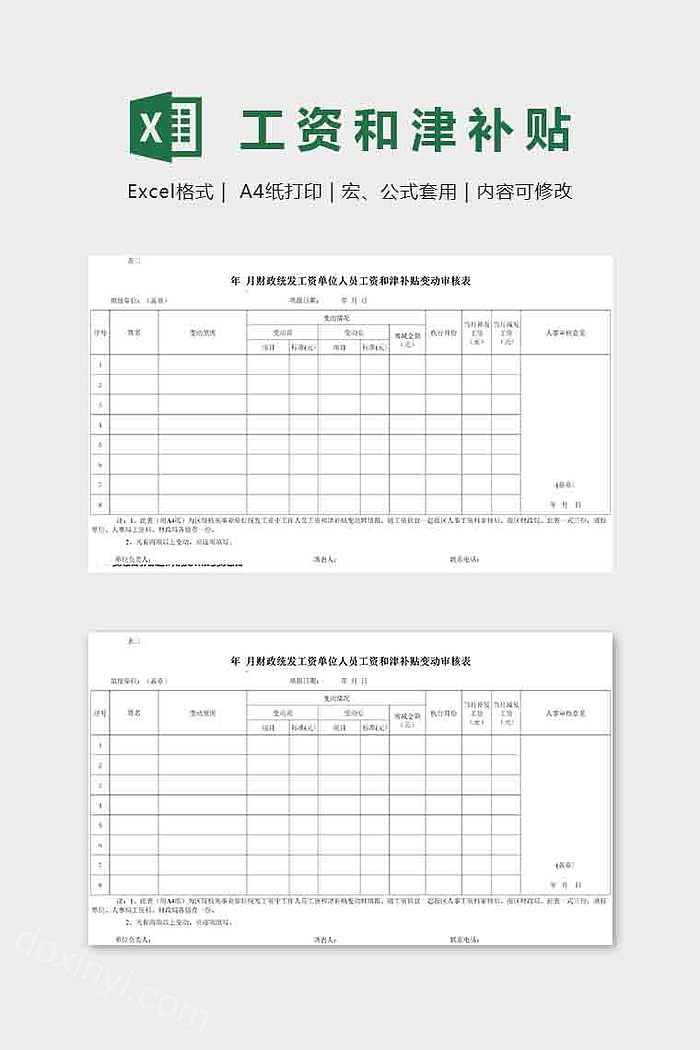 公司企业工资和津贴补贴表