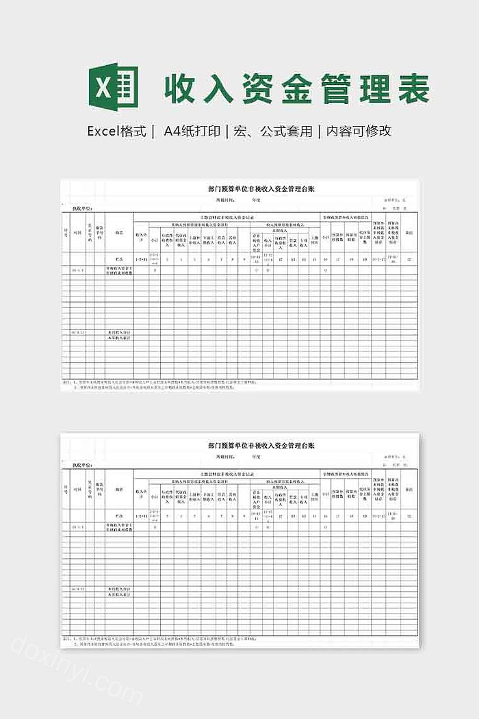 公司单位收入资金管理表