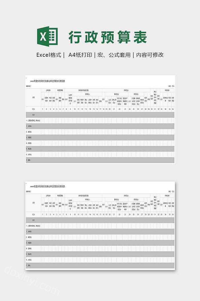 水利系统行政事业单位预算执行情况表