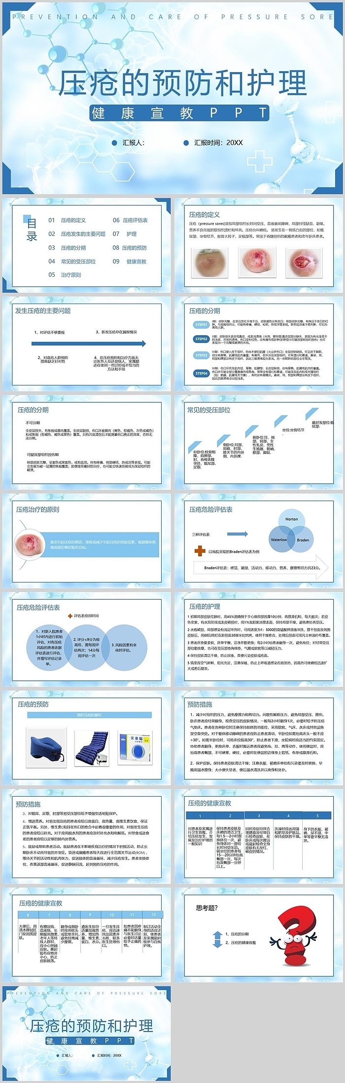 压疮的预防和护理健康宣教PPT课件