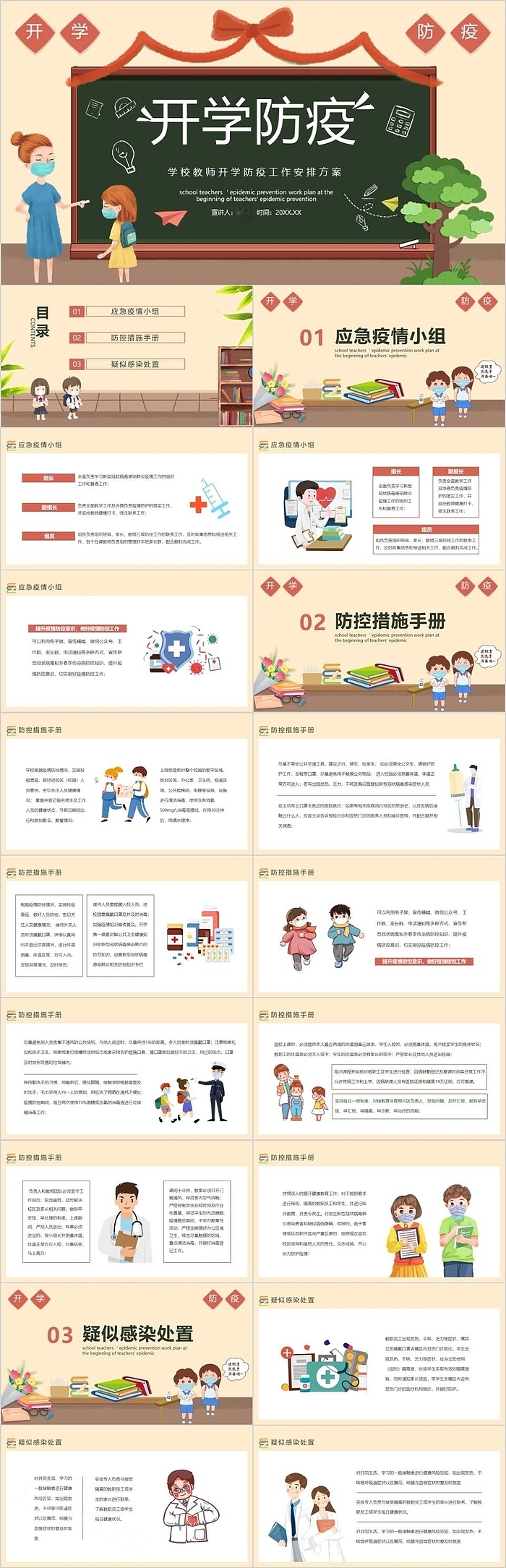 学校教师工作防疫安排ppt课件