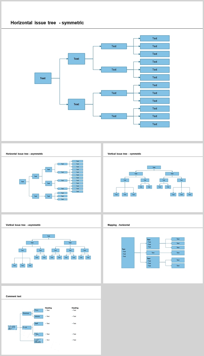 极简PPT零件图表组织框架图