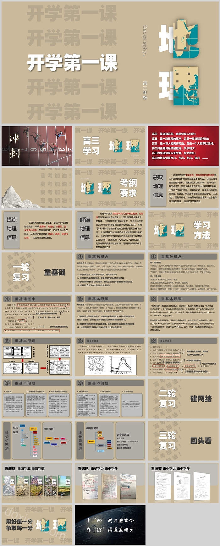 精美灰色大气高三地理开学第一课PPT课件