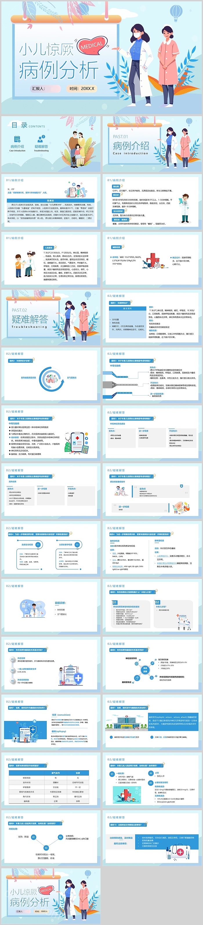 精美创意小儿惊厥病例分析PPT课件