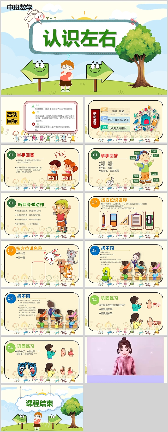 幼儿园中班数学认识左右绘本故事PPT课件