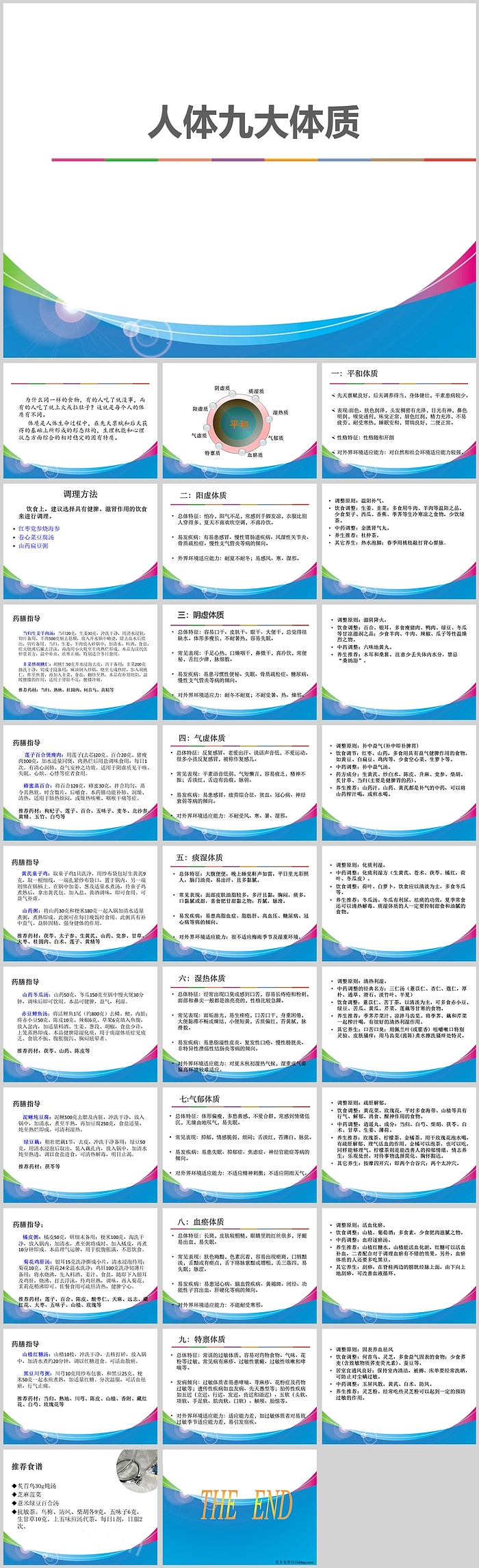 实用精美内容型人体九大体PPT课件