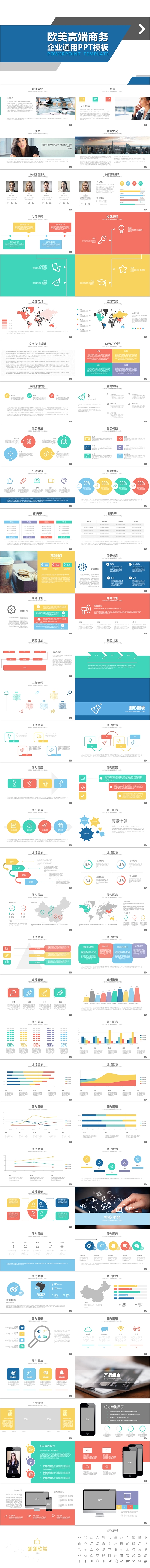 欧美高端商务企业通用PPT模板