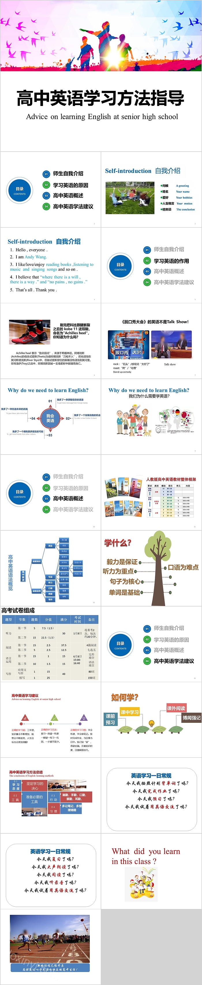 高中英语开学第一课学习指导PPT课件