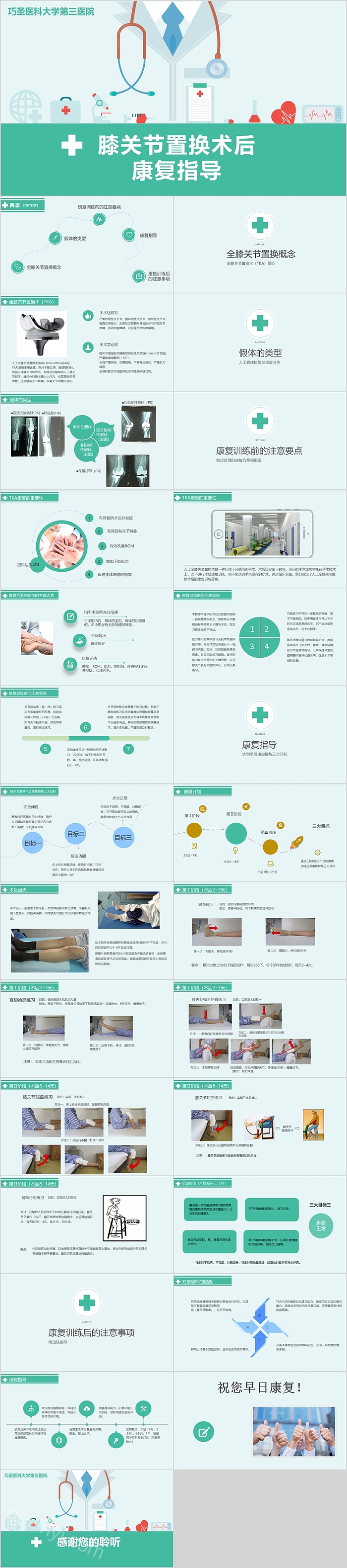 膝关节置换术后康复指导PPT模板