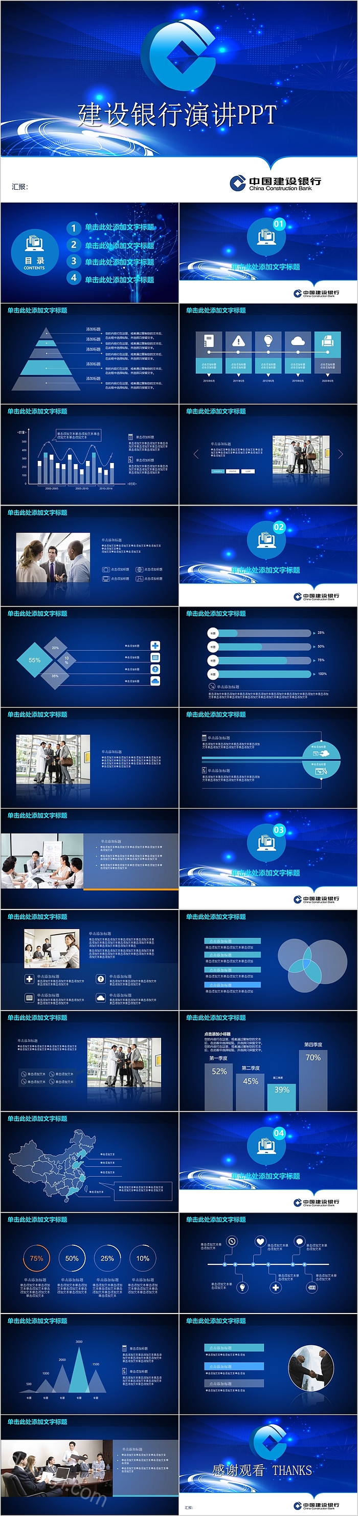 中国建设银行演讲ppt模板