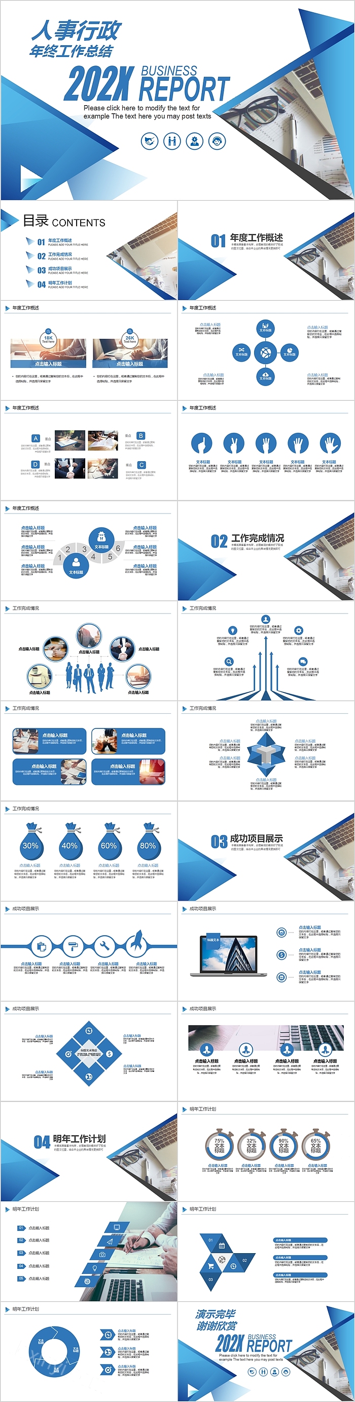 人事行政年终工作总结PPT模板