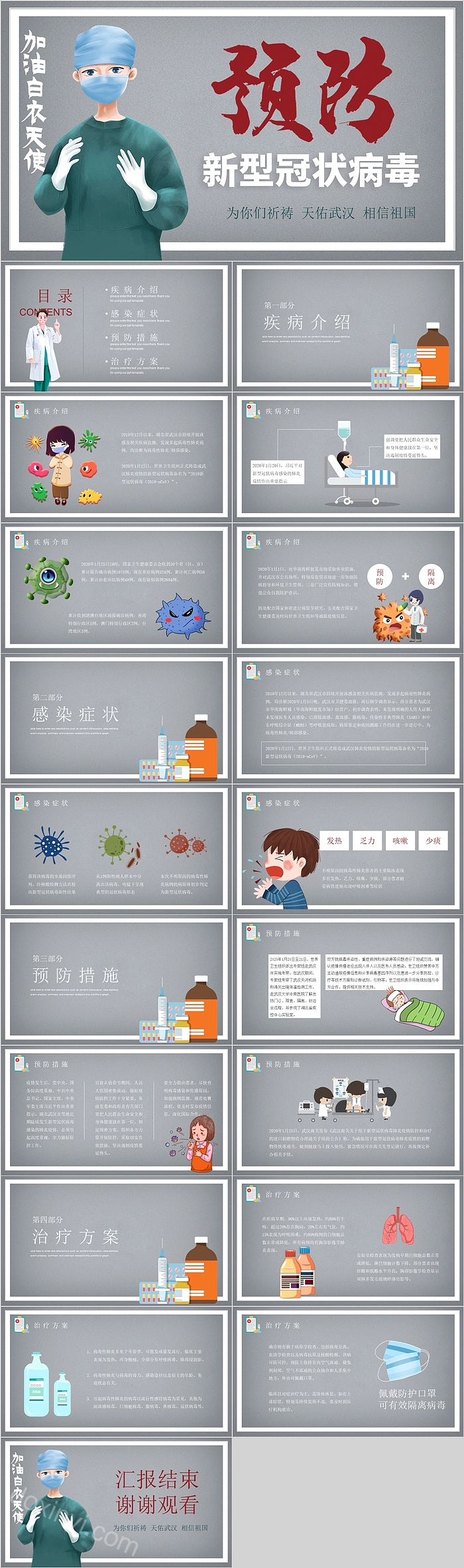 医护预防新型冠状病PPT模板