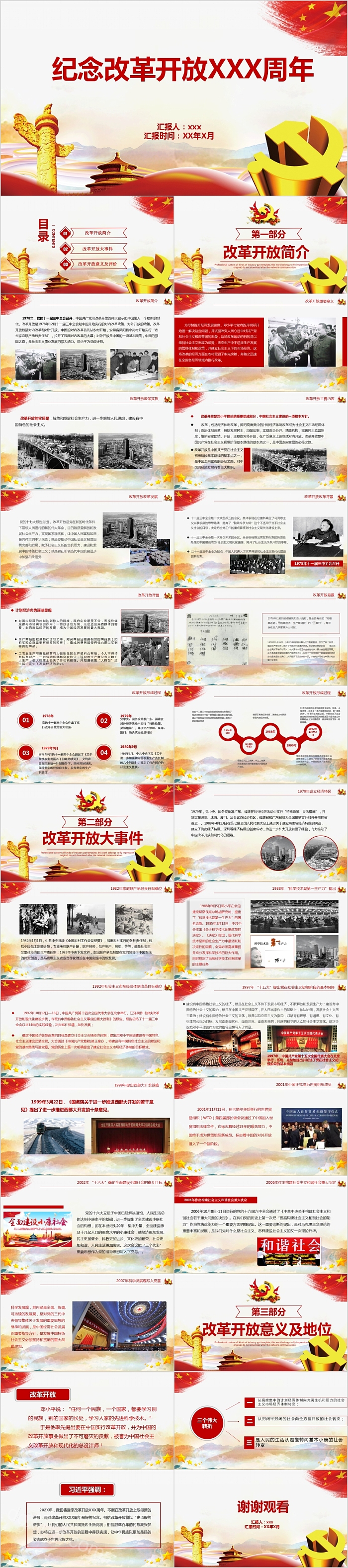创意红色纪念改革开放XXX周年