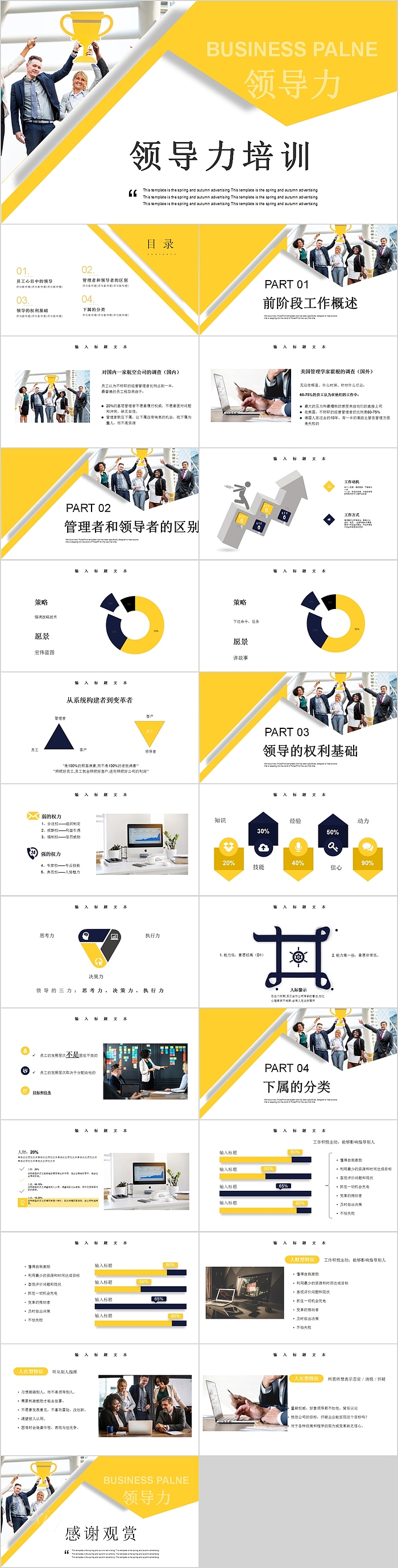 简约清新企业部门领导力培训PPT