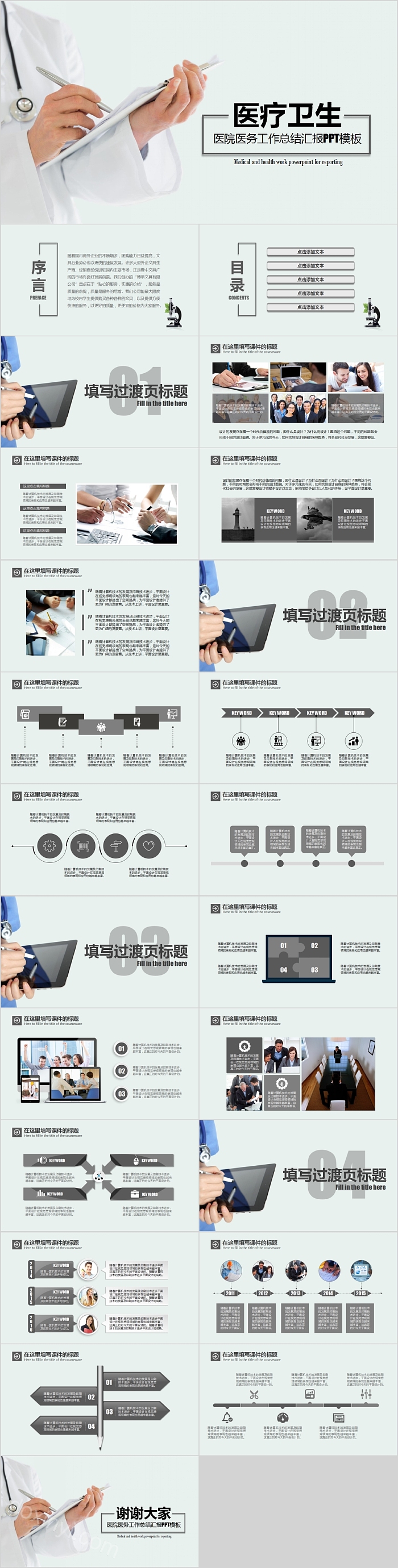 医疗卫生医院医务工作总结汇报PPT模板