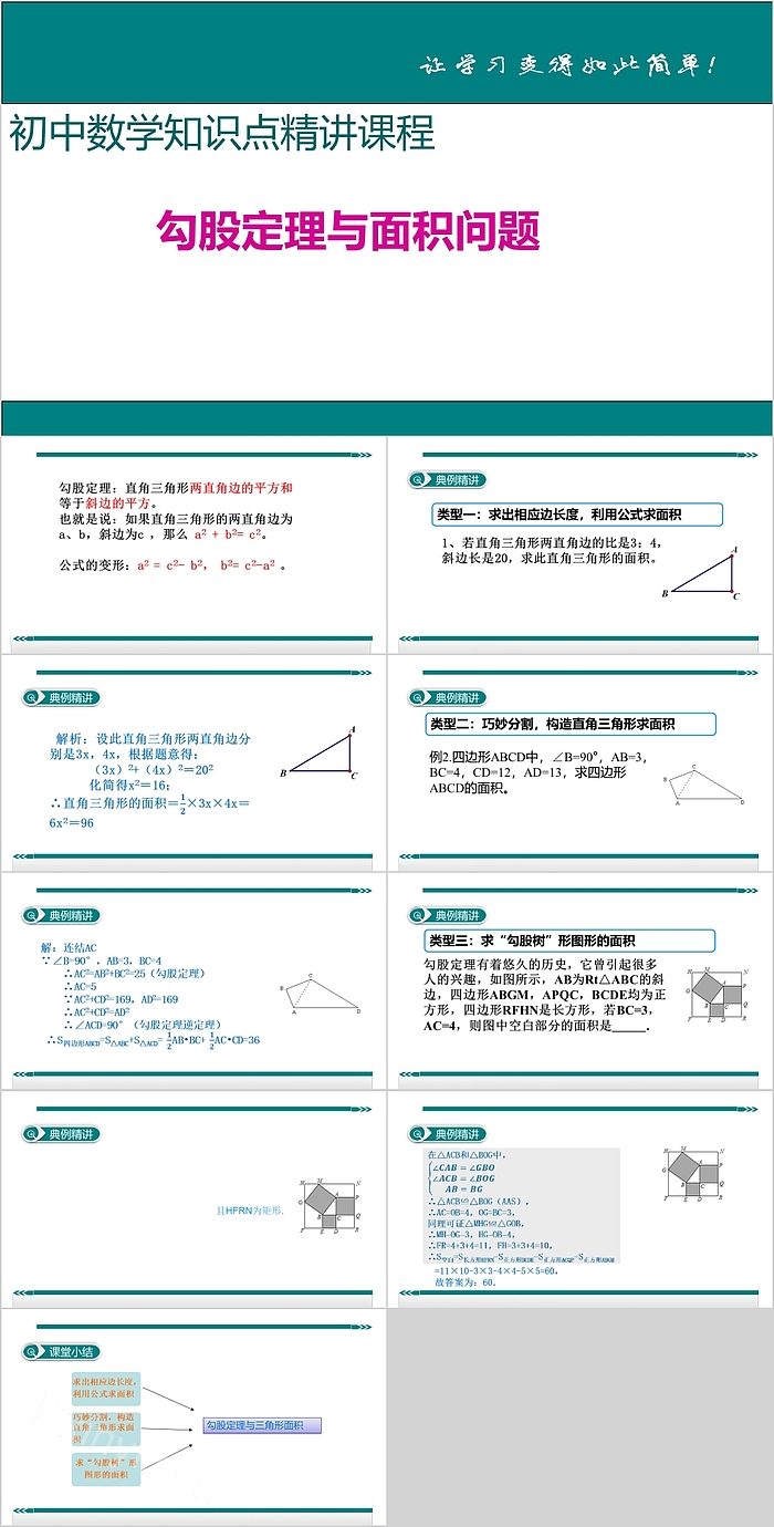 初中数学知识勾股定理与面积问题