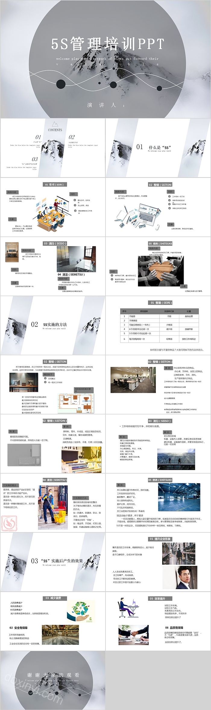 简约商务5S管理培训PPT模板