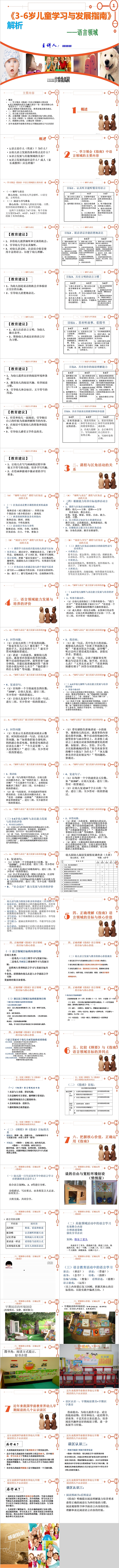 《3-6岁儿童学习与发展指南》解析PPT模板