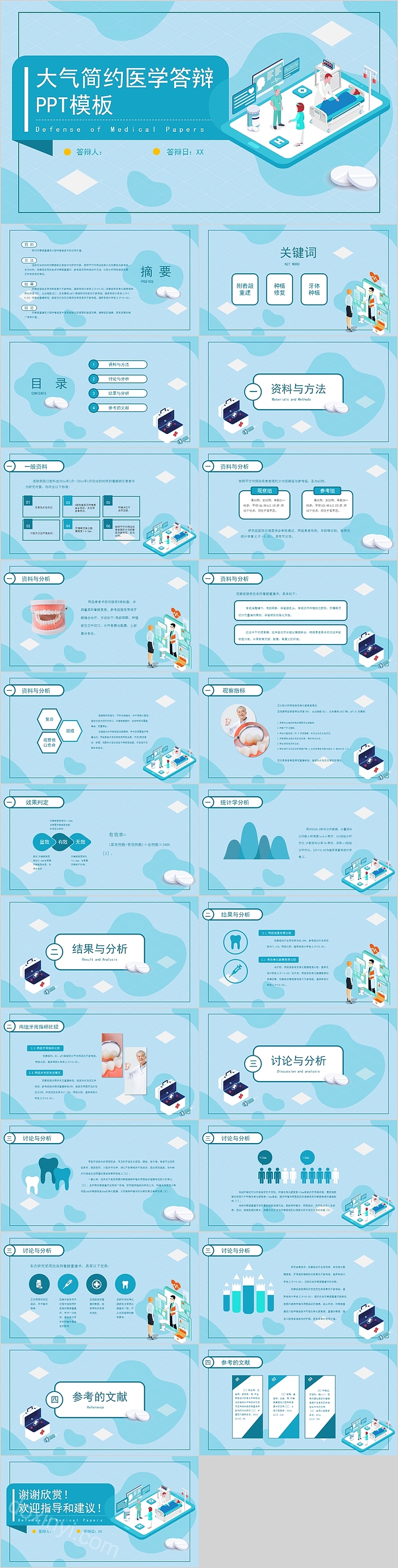 大气简约医学答辩PPT模板
