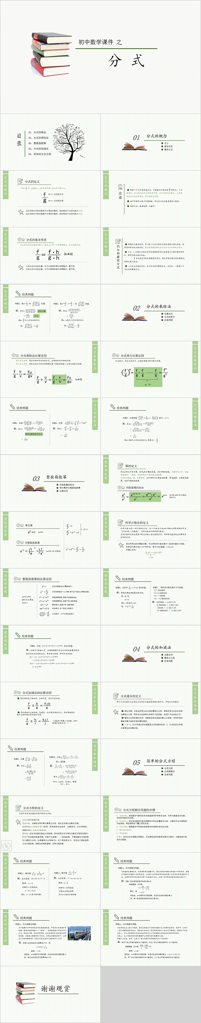 初中数学课件之分式PPT模板