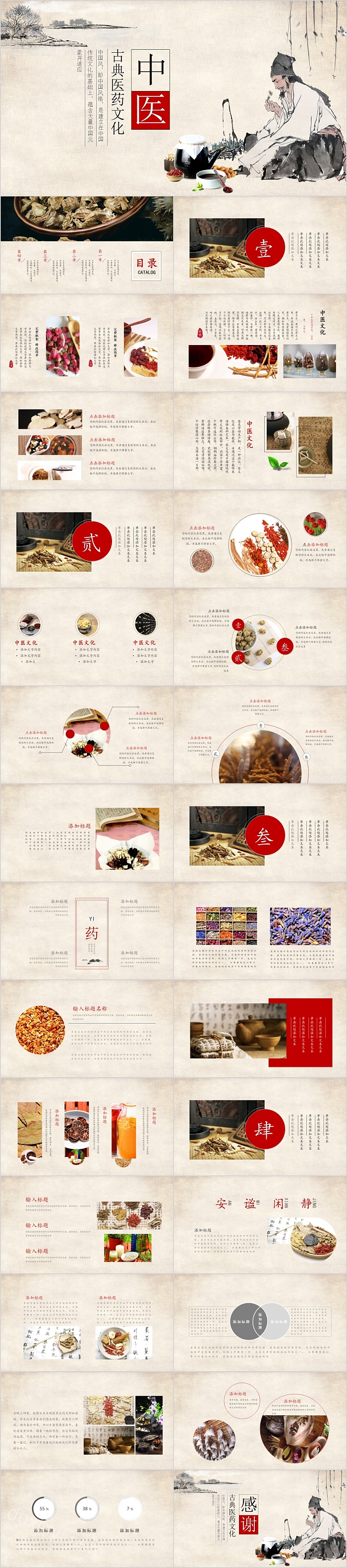 中国风古典医药文化模板