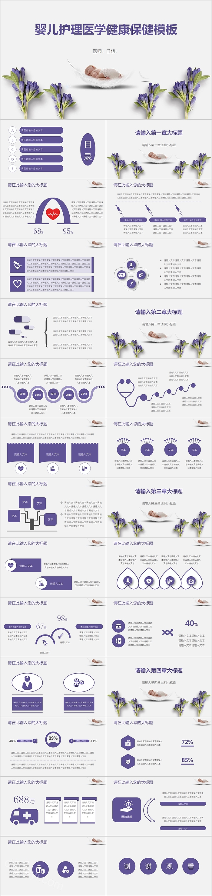 婴儿护理医学健康保健模板