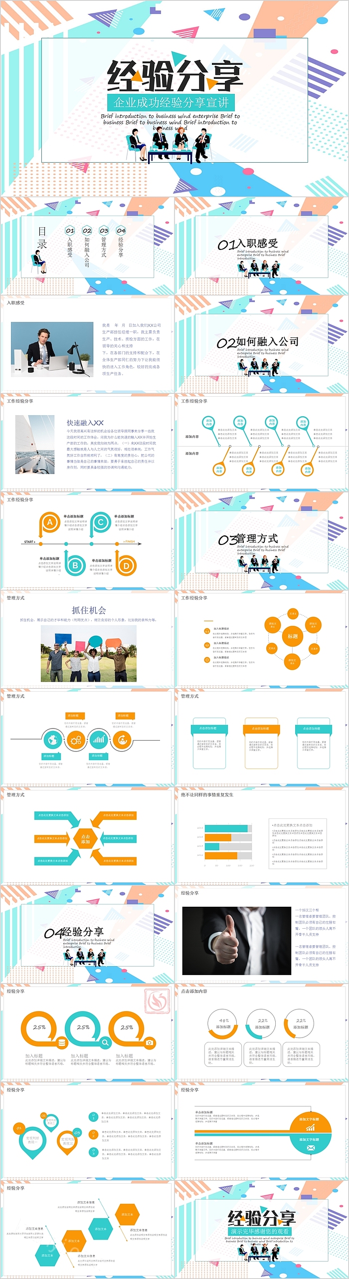 简约商务企业成功经验分享宣讲PPT