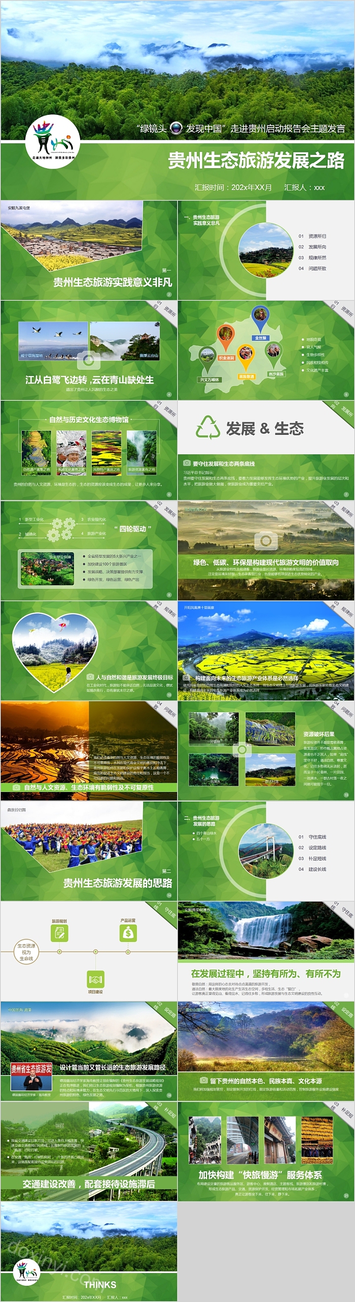 贵州生态旅游发展之路PPT模板