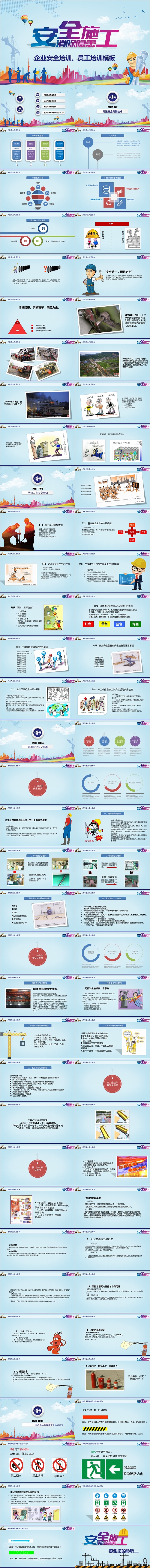 企业安全培训员工培训安全施工PPT模板