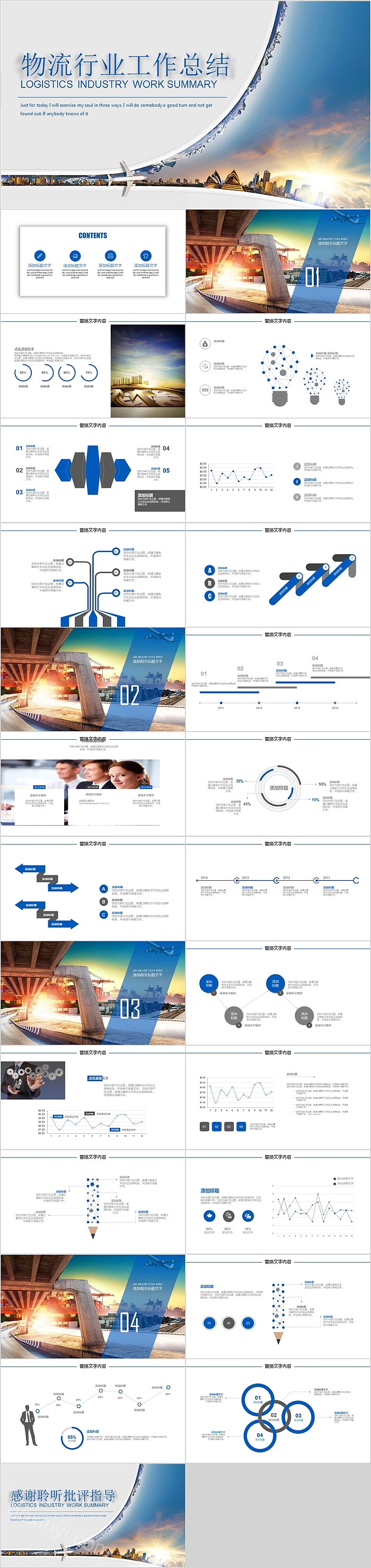 物流行业工作总结汇报PPT模板
