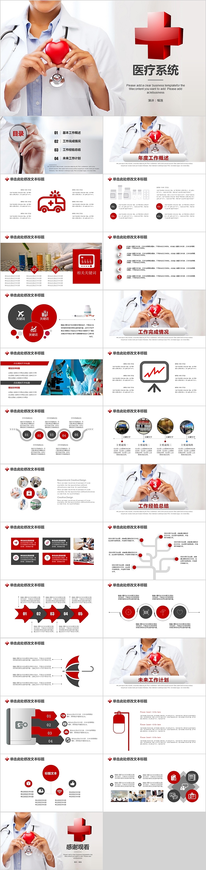 实用医疗系统工作总结计划PPT模板