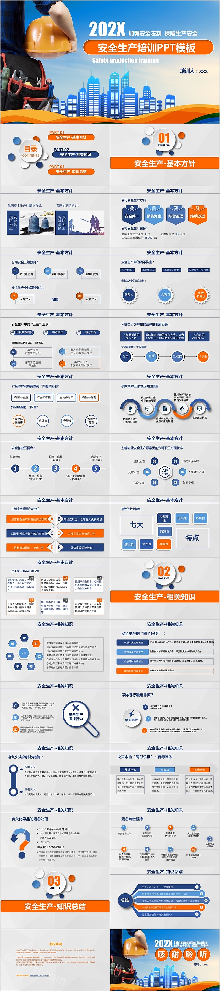 简约商务安全生产培训PPT模板