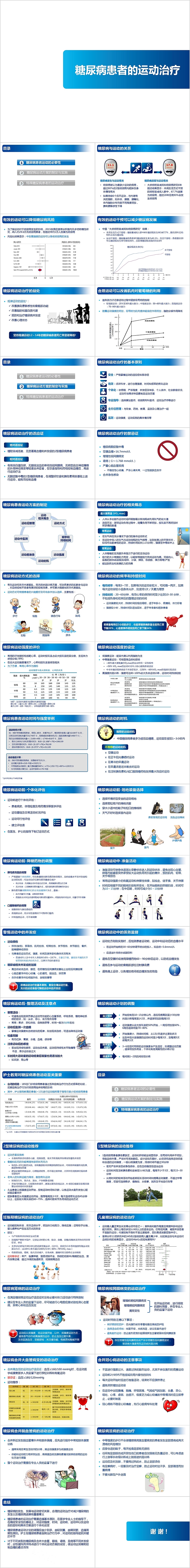 糖尿病患者的运动治疗PPT模板