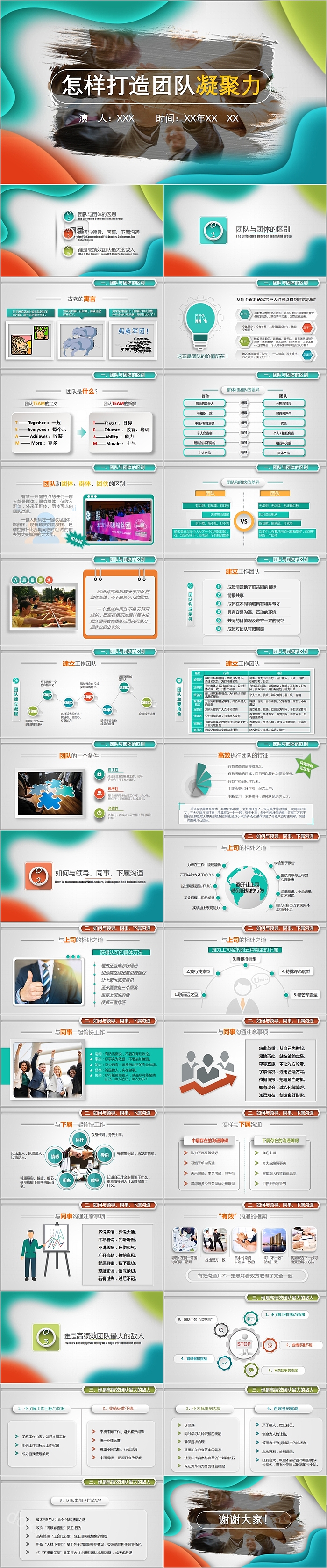 精品大气怎样打造团队凝聚力PPT