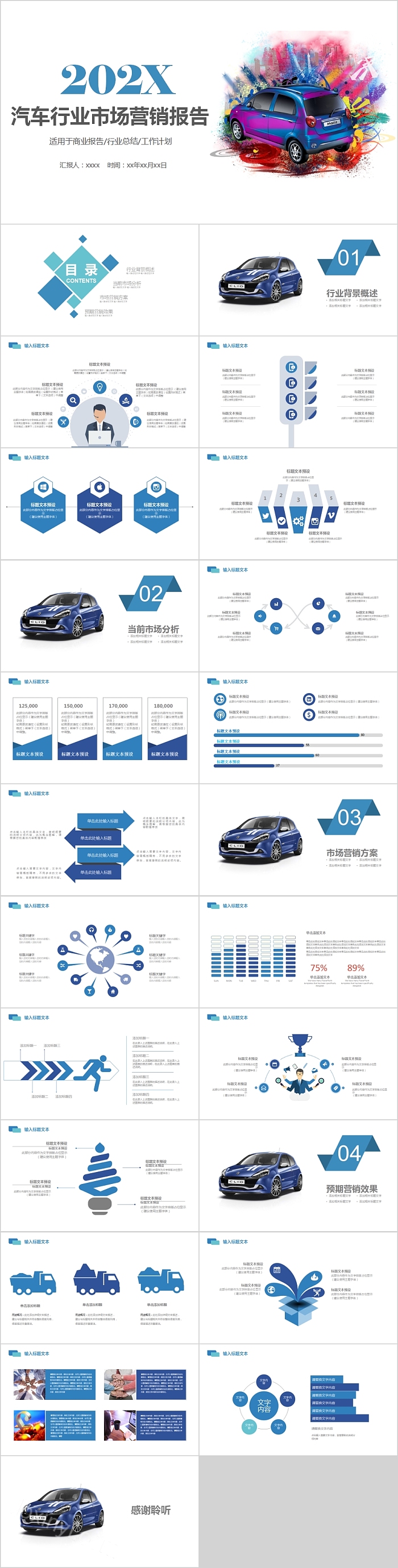 202X汽车行业市场营销报告PPT模板