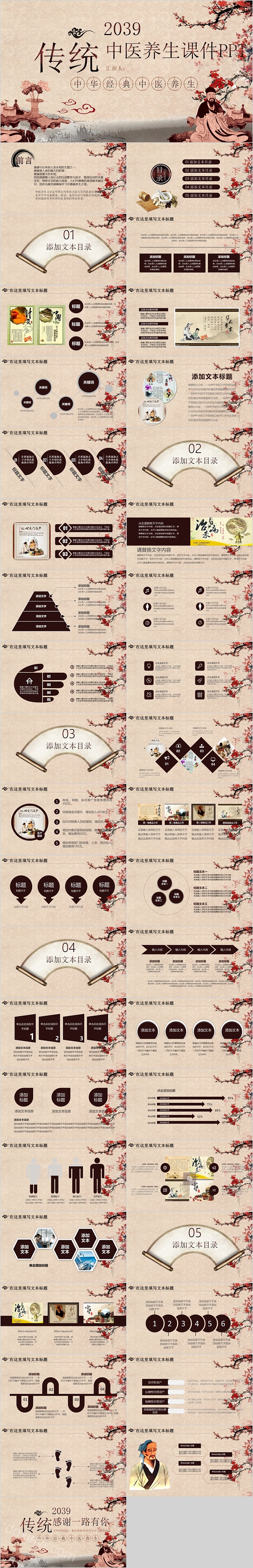 中国传统中医养生课件模板