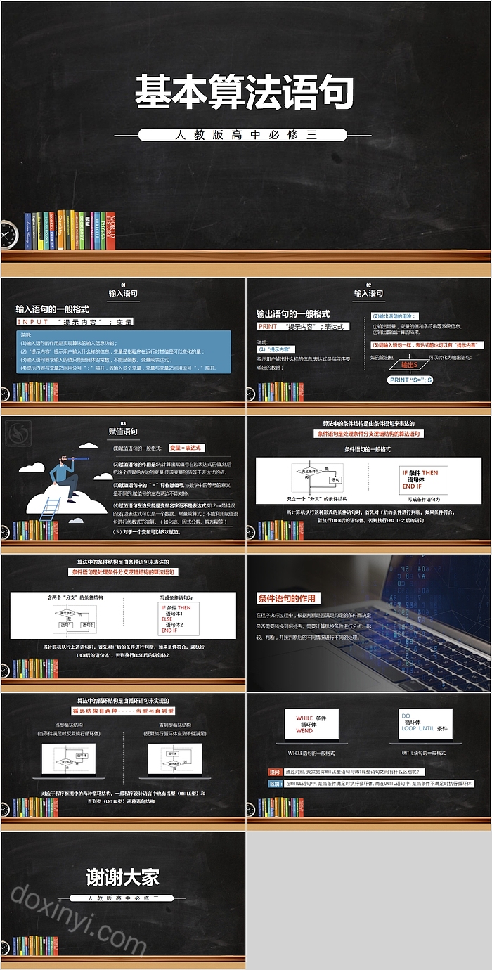 黑板风人教版高中数学必修三基本算法语句PPT课件