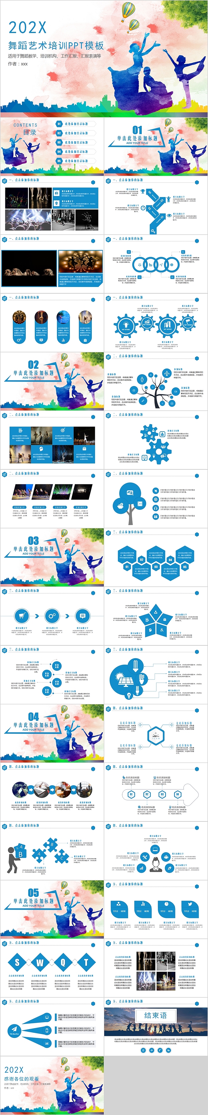 舞蹈教学舞蹈艺术培训PPT模板