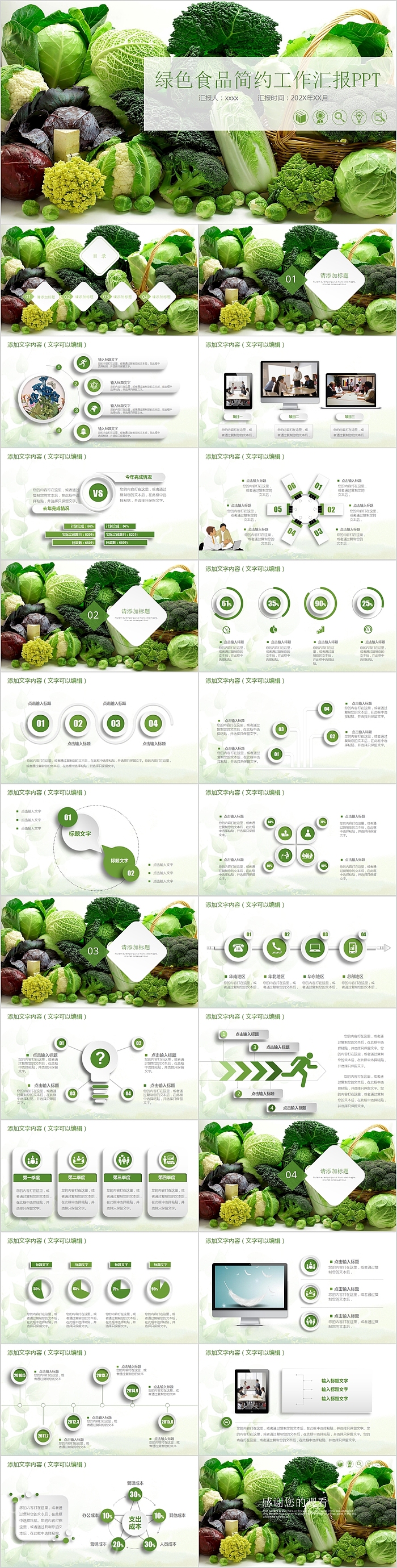 绿色食品简约工作汇报PPT