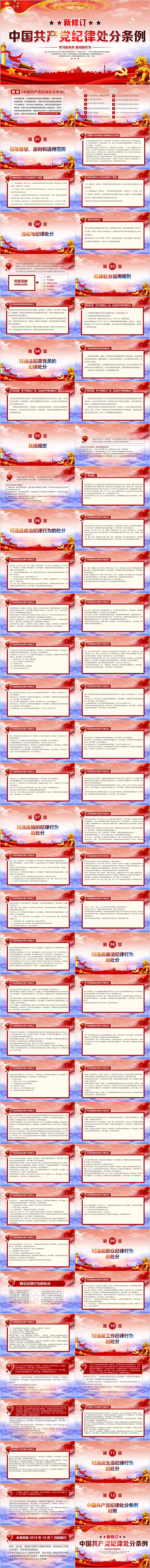 创意新修订中国共产党纪律处分条例党课PPT