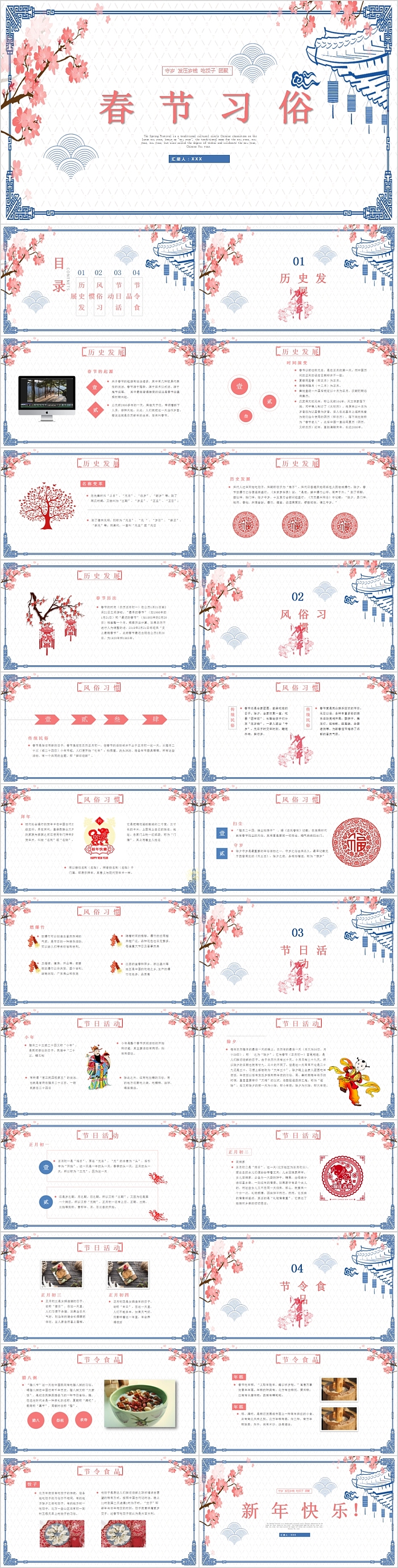 春节习俗传统节日传统文化介绍PPT模板