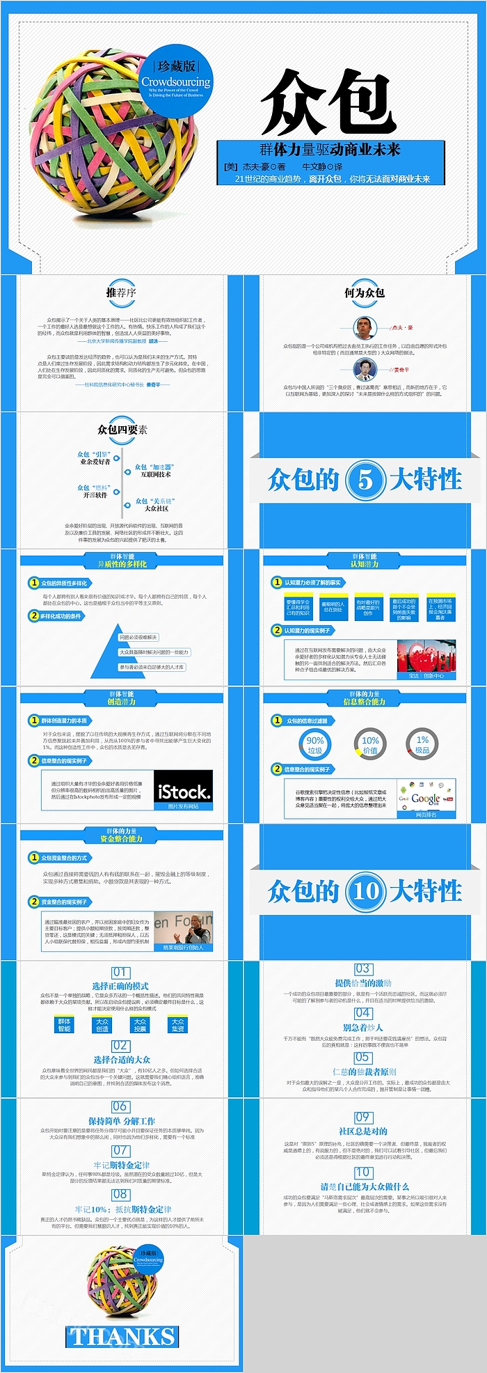 简约清新众包读书笔记PPT模板