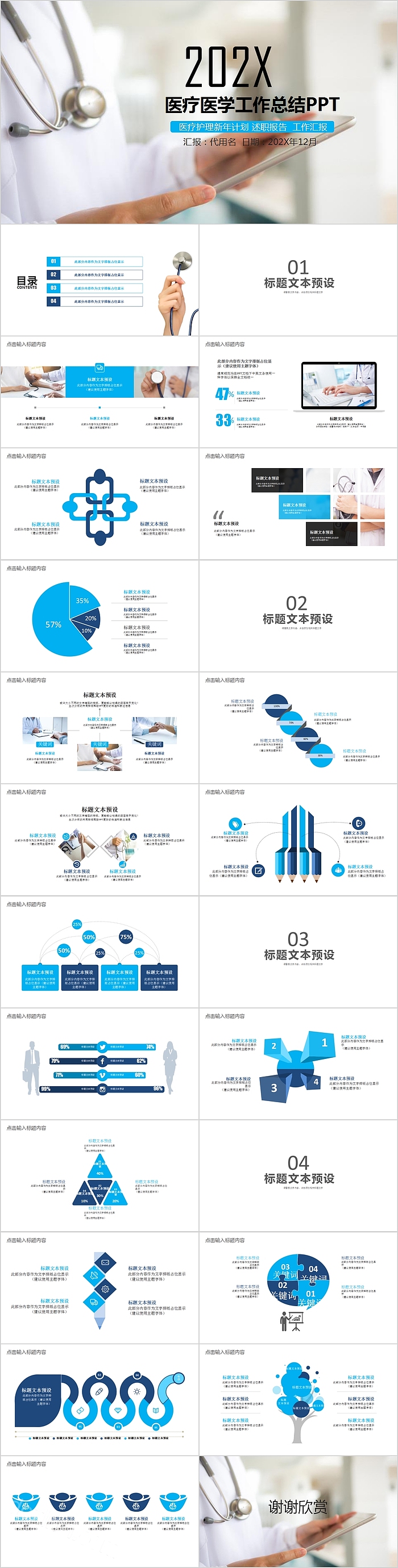 医疗护理医疗医学工作总结PPT