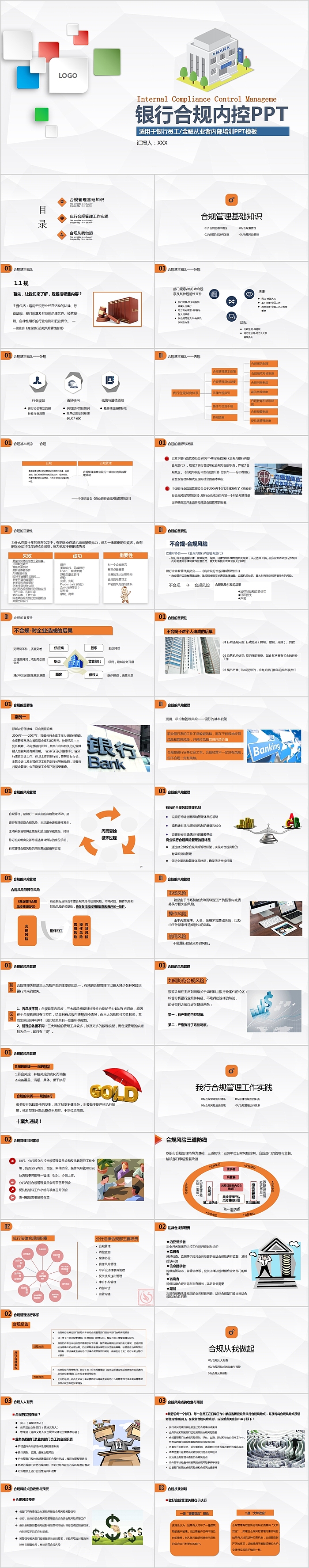 银行合规内控银行员工金融从业者内部培训PPT模板