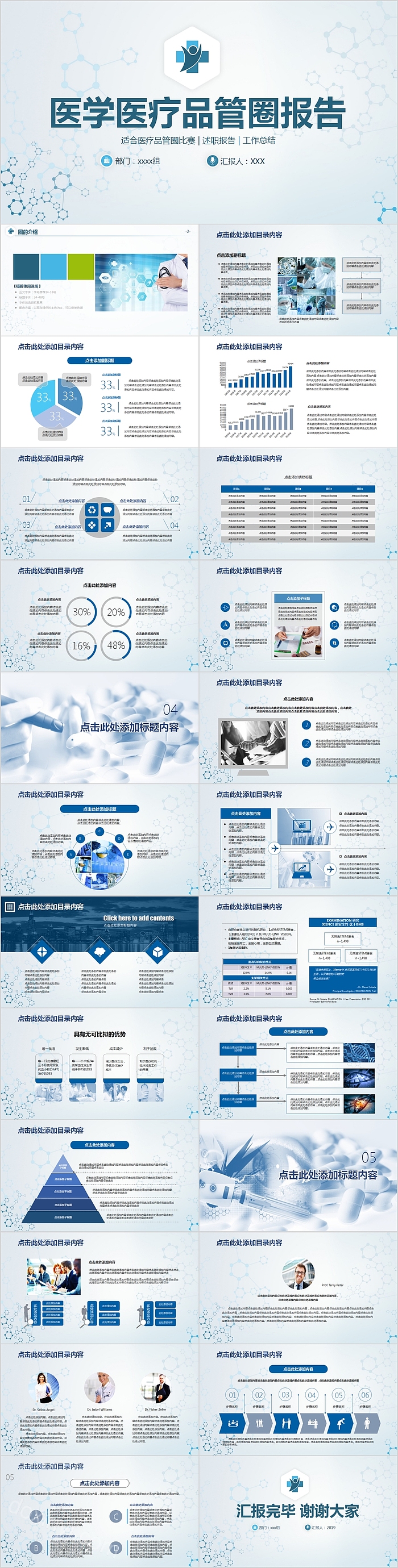 医疗医学品管圈报告PPT模板