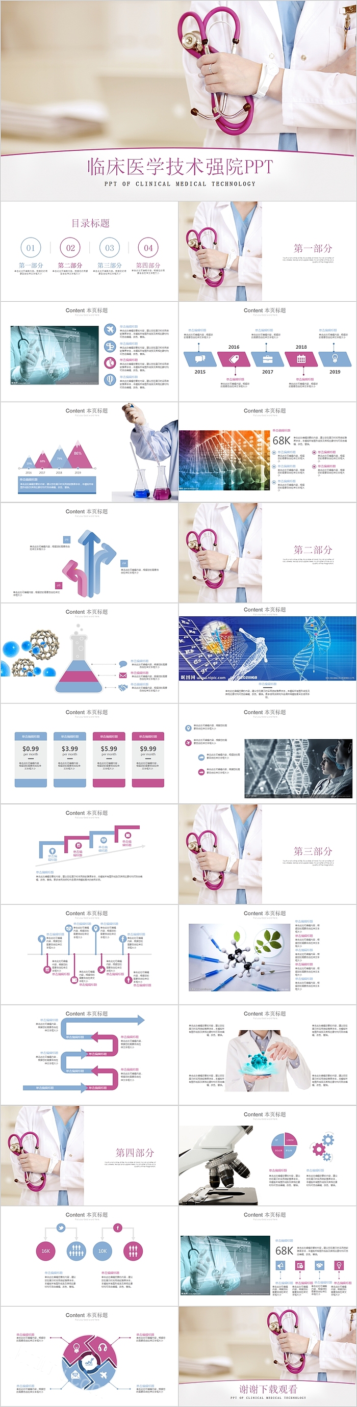 临床医学技术强院PPT模板