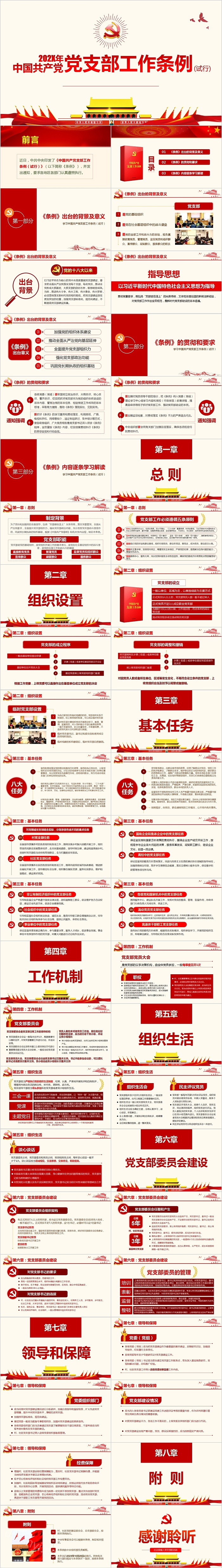 中国共产党支部工作条例试行党课学习解读PPT模板