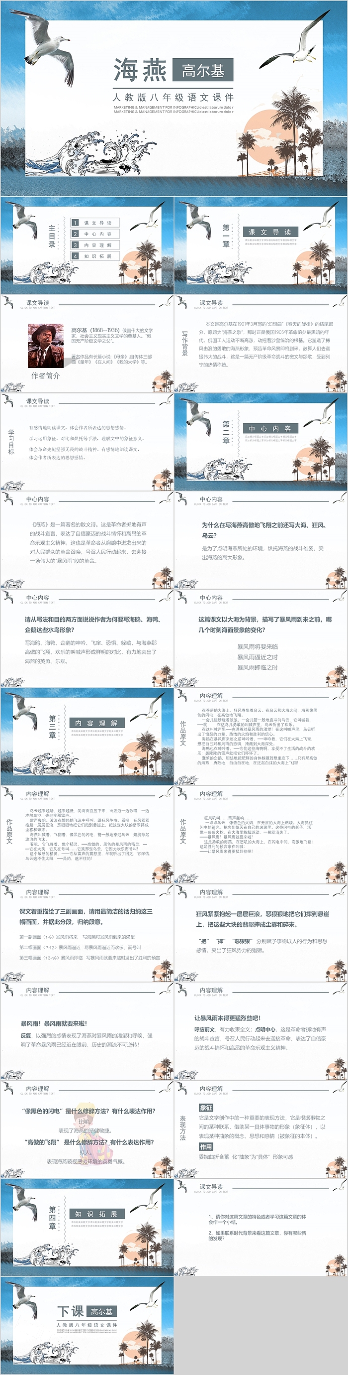 人教版八年级语文课件范本PPT海燕 课件