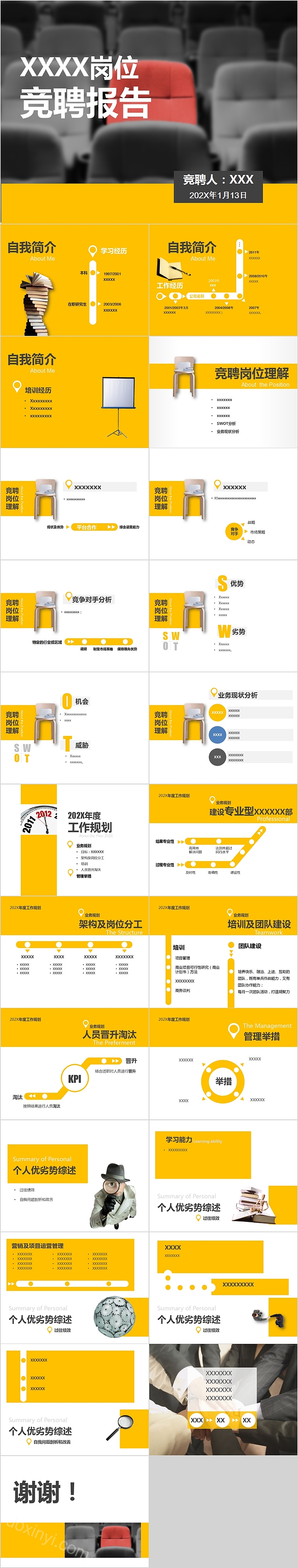 简约清新岗位竞聘报告PPT模板