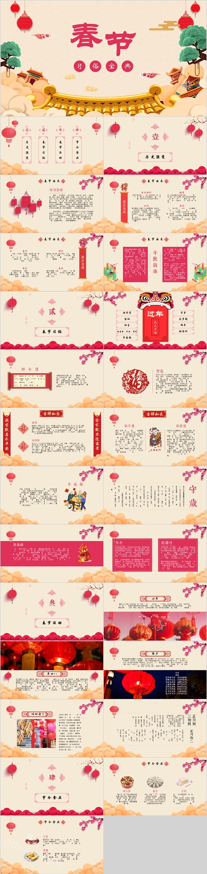 传统文化介绍春节习俗宝典PPT模板